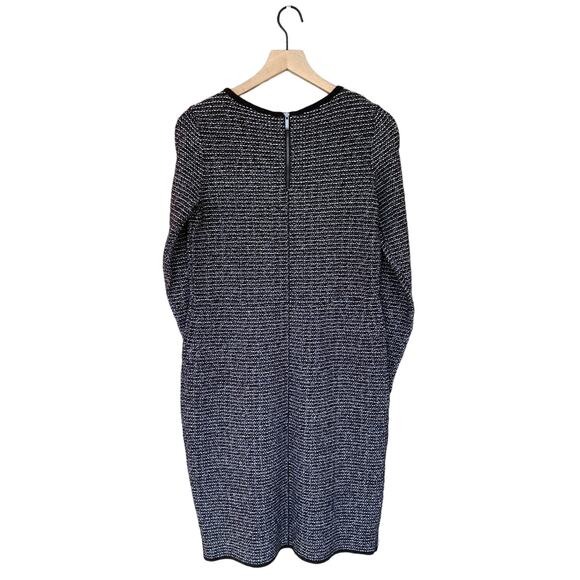 Talbots Wool Blend Sweater Dress S Black White Knit Long Sleeve Knee Length NWT - Picture 5 of 7